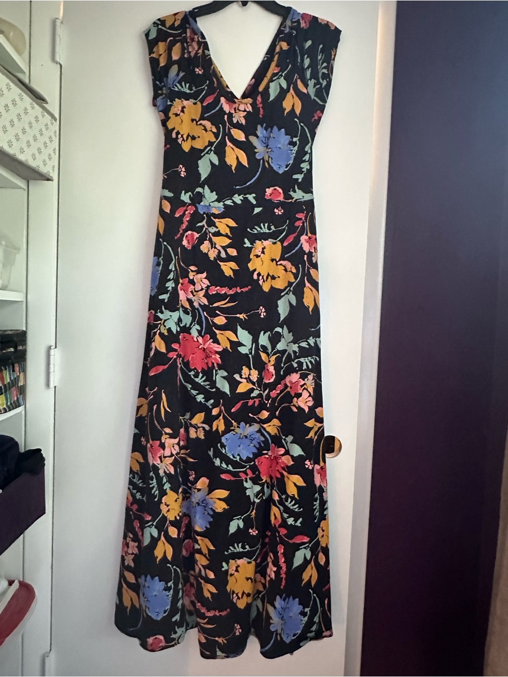 Pact Nightfall Blooms Fit & Flare Crossback Maxi Dress